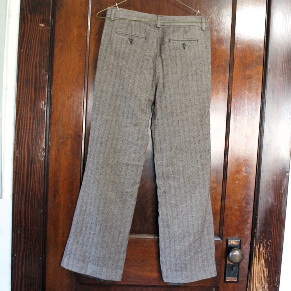 J. Crew Factory Favorite Fit Brown Wool Herringbone Lined Trousers Pants, Size 4 - Picture 2 of 10